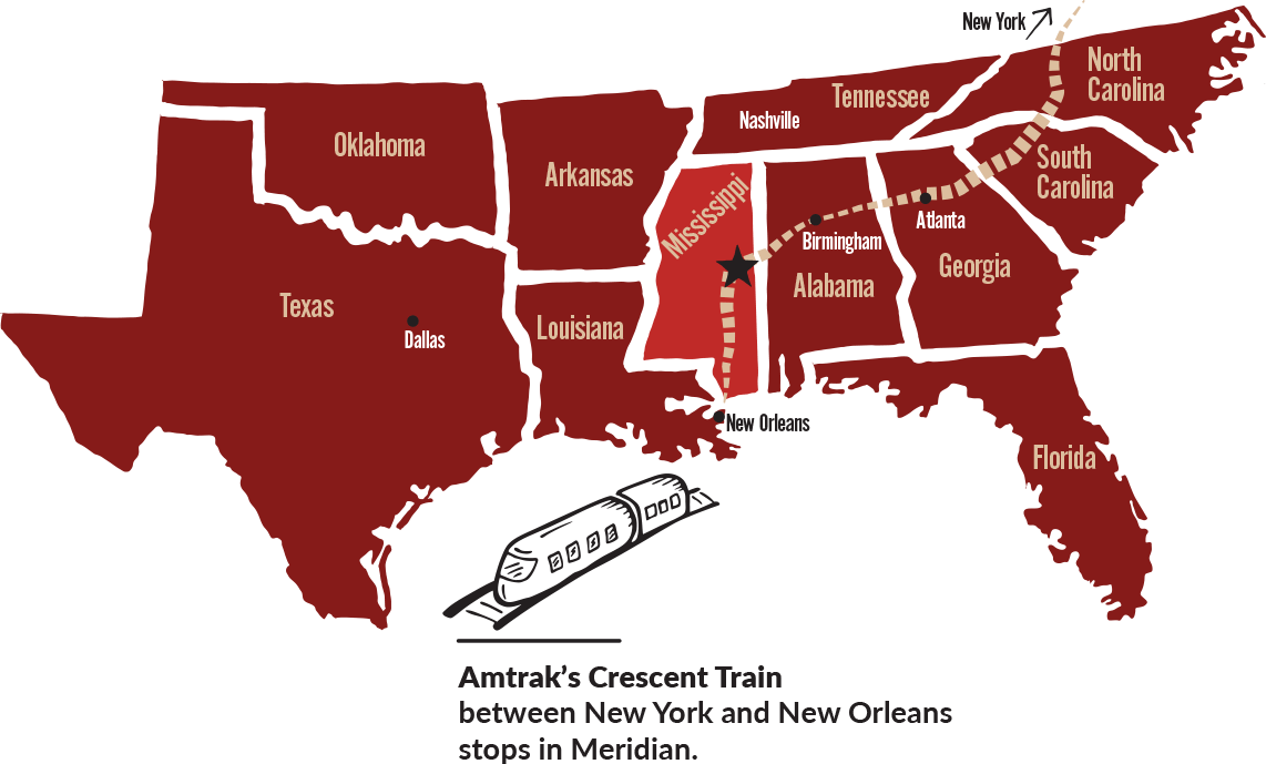 Map image showing train travel routes